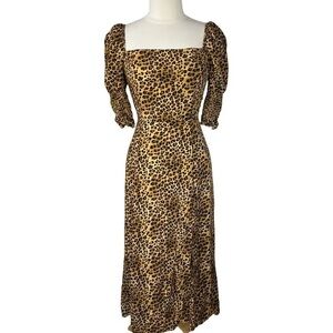 Cheetah Print Midi Dress with slit